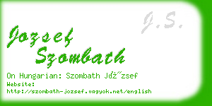 jozsef szombath business card